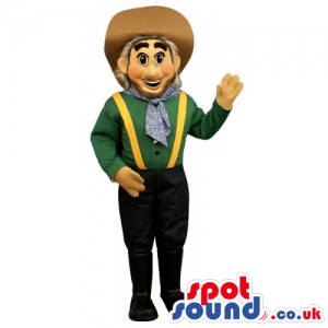 Customizable Cowboy Human Mascot With Special Garments - Custom