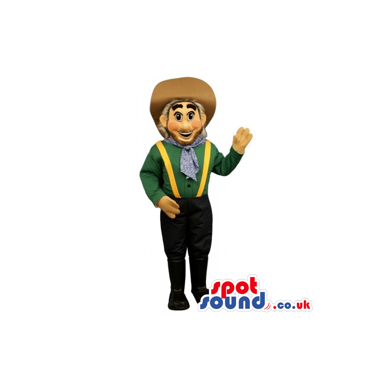 Customizable Cowboy Human Mascot With Special Garments - Custom