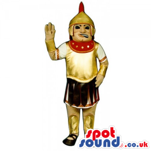 Ancient Roman Soldier Human Mascot With Special Garments -