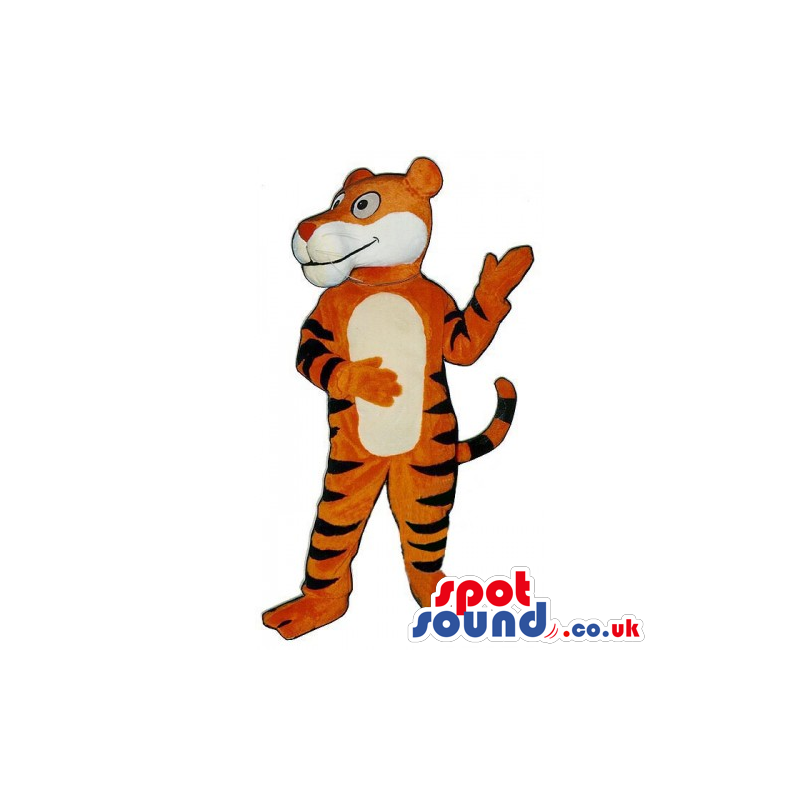 Customizable Plush Tiger Mascot With Cartoon Character Look -