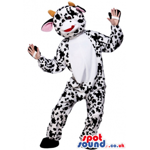 Customizable Cow Animal Mascot With Discovered Hands - Custom