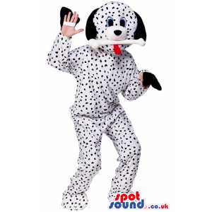 Customizable Dalmatian Dog Mascot With Discovered Hands -