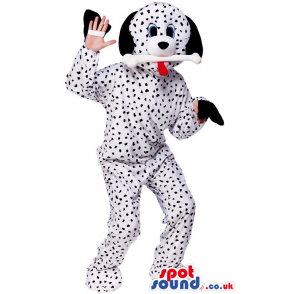 Customizable Dalmatian Dog Mascot With Discovered Hands -