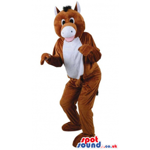 Customizable Brown Donkey Plush Mascot With White Belly -