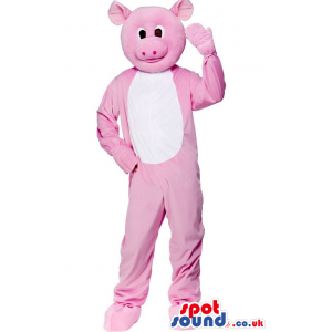 Customizable Plush Pig Animal Mascot With White Belly - Custom