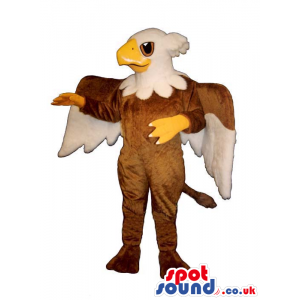 Customizable Plush Brown And White Eagle Bird Mascot - Custom