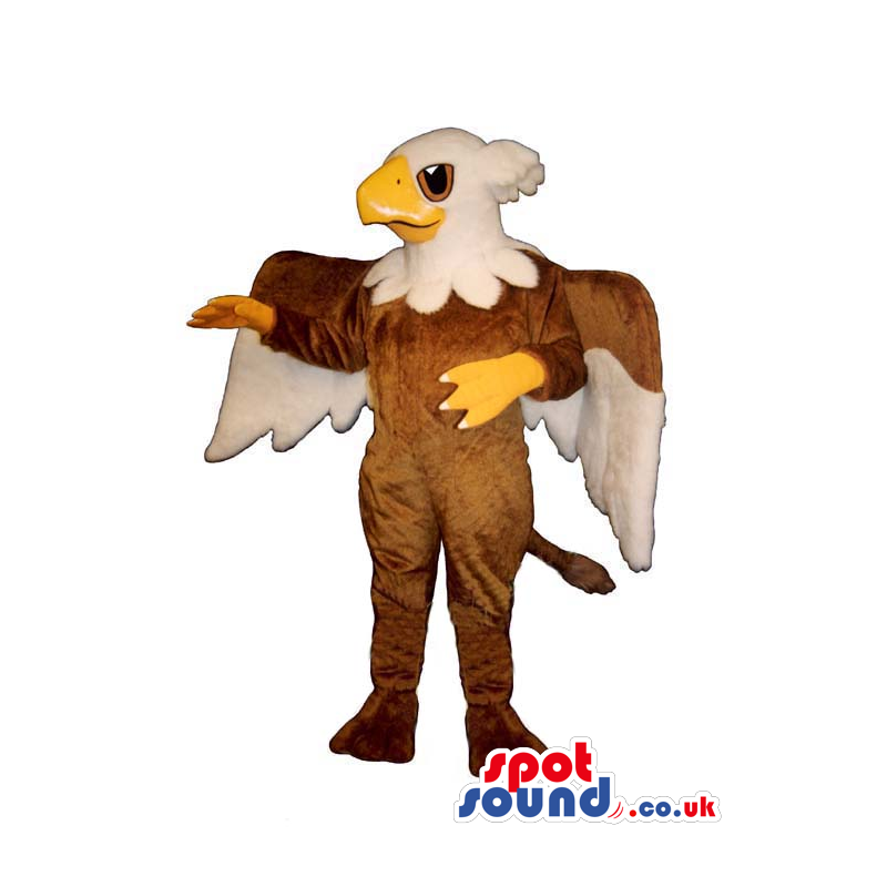Customizable Plush Brown And White Eagle Bird Mascot - Custom