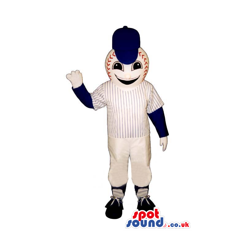 Baseball Mascot Wearing Sports Garments And A Blue Cap - Custom