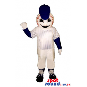 Baseball Mascot Wearing Sports Garments And A Blue Cap - Custom