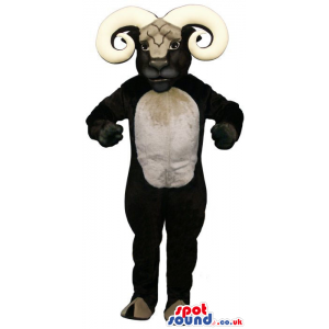 Customizable Plush Goat Mascot With A Beige Belly And Huge