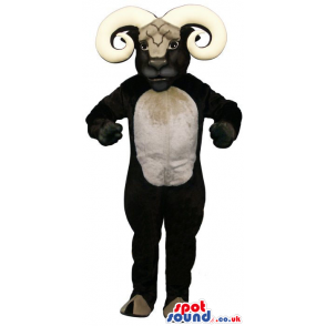 Customizable Plush Goat Mascot With A Beige Belly And Huge