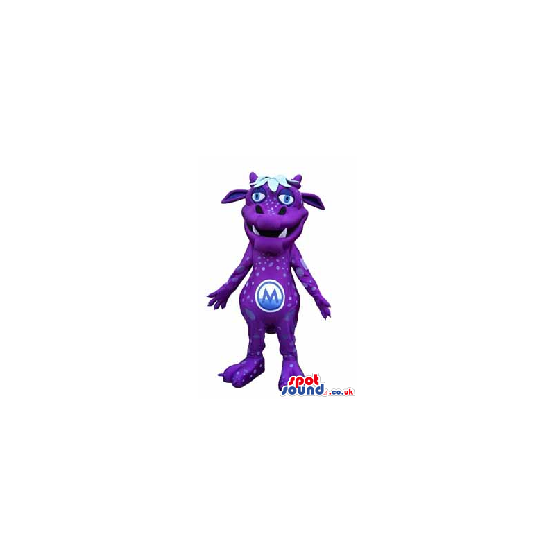 Customizable Purple Monster Creature Mascot With Logo - Custom