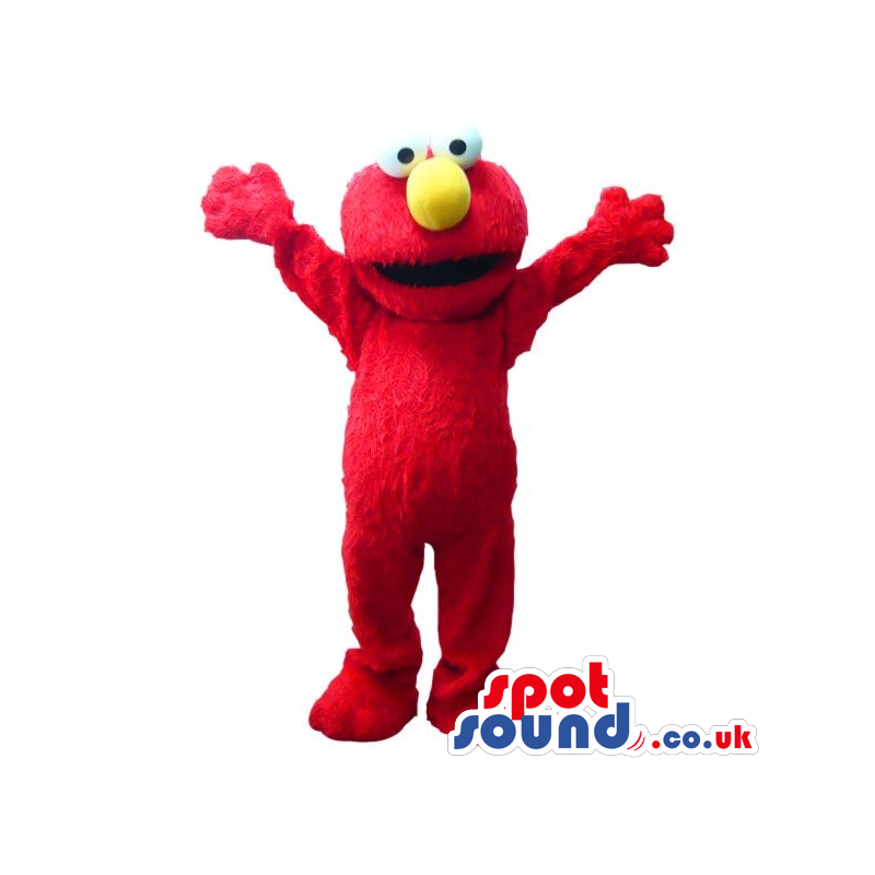 Red And Hairy Elmo Sesame Street Tv Cartoon Character - Custom