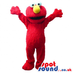 Red And Hairy Elmo Sesame Street Tv Cartoon Character - Custom