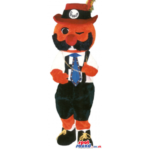 Character Mascot Wearing Tirol Garments With A Big Mustache -