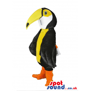 Customizable Exotic Black And Yellow Toucan Bird Mascot -