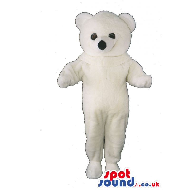 Customizable Cute Polar Bear Plush Mascot With Small Black Eyes