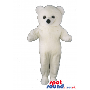 Customizable Cute Polar Bear Plush Mascot With Small Black Eyes