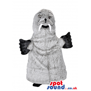 Customizable All Grey Plush Sea Lion Animal Mascot - Custom