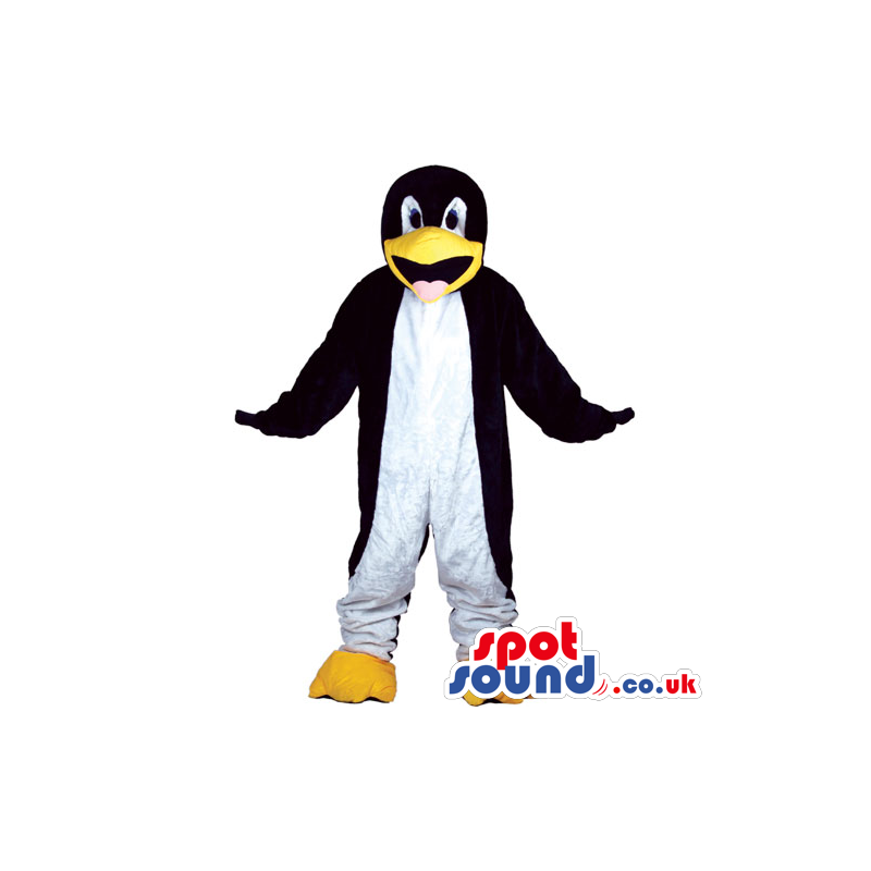 Customizable Plain Penguin Mascot Showing Its Tongue - Custom