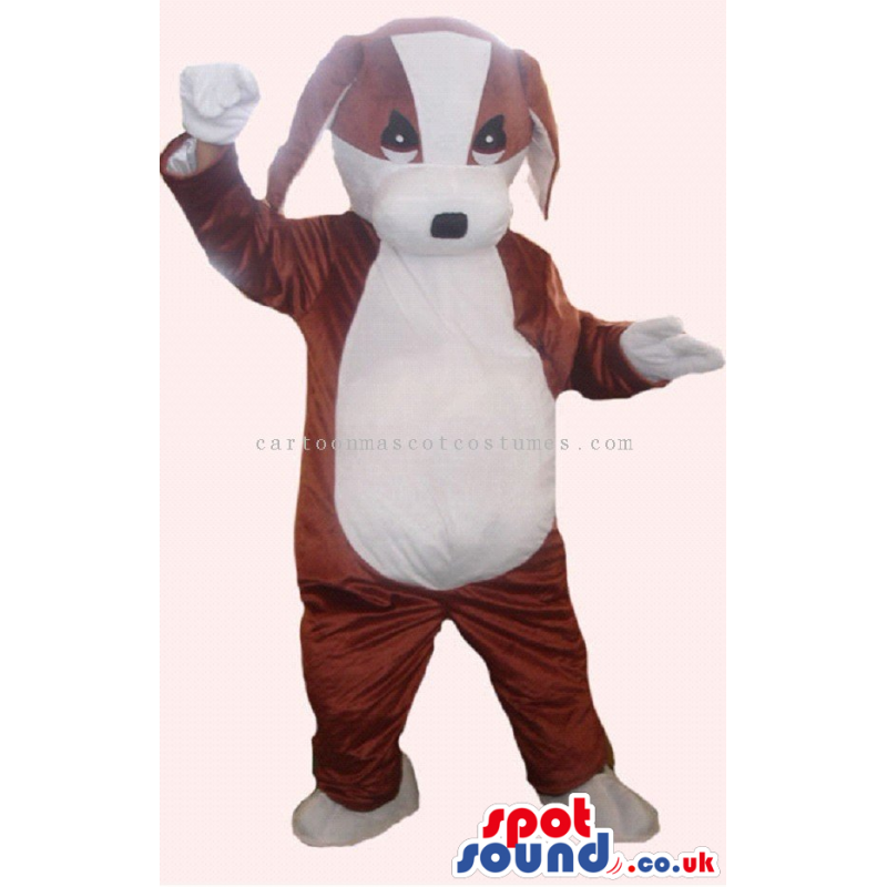 Customizable Cute Brown Dog Mascot With A White Belly - Custom