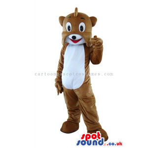 Customizable Brown Dog Mascot With A White Belly - Custom