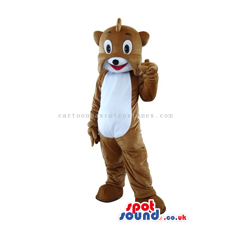 Customizable Brown Dog Mascot With A White Belly - Custom