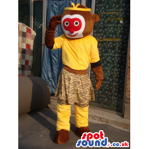 Customizable Red Faced Cute Monkey Wearing Tribal Garments -