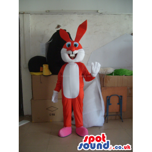 Funny Red Rabbit Animal Plush Mascot With A White Belly -