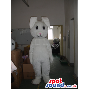 Customizable Cute All White Plain Rabbit Bunny Animal Mascot -