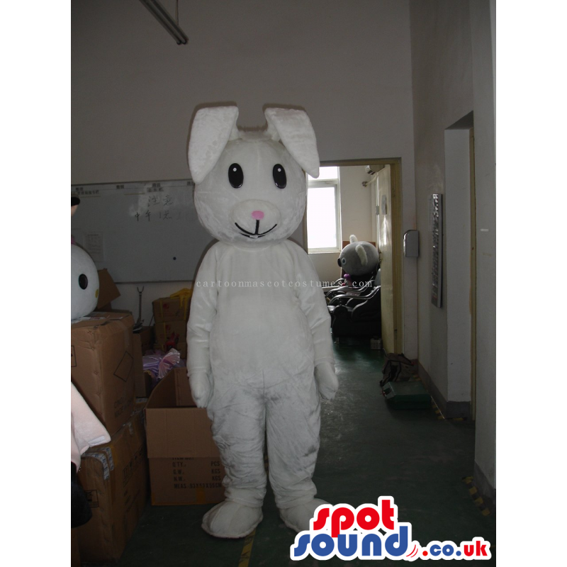 Customizable Cute All White Plain Rabbit Bunny Animal Mascot -