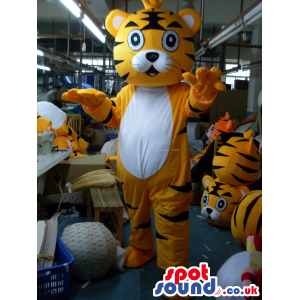 Customizable Orange Tiger Mascot With A White Belly - Custom