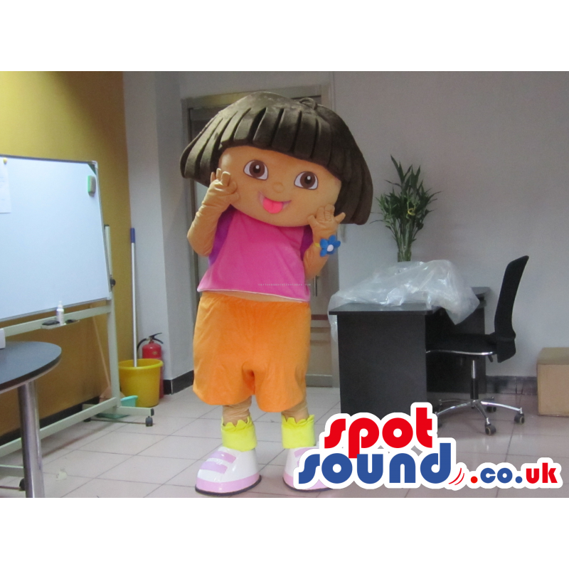 Dora The Explorer Girl Character Mascot From Cartoon Series -