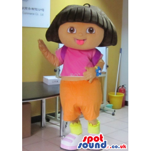 Dora The Explorer Girl Character Mascot From Cartoon Series -