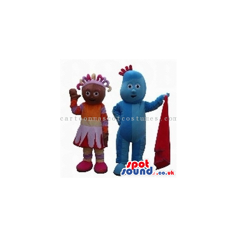 Special Boy And Girl Creature Couple With A Red Cloth - Custom