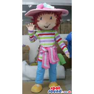 Strawberry Shortcake Girl Cartoon Character Mascot - Custom