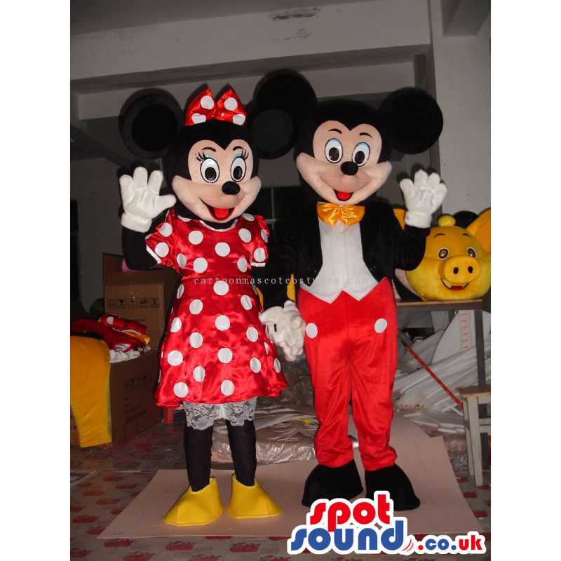 Buy Mascots Costumes in UK - Mickey And Minnie Mouse Couple Classic Cartoon  Character Mascots Sizes L (175-180CM)
