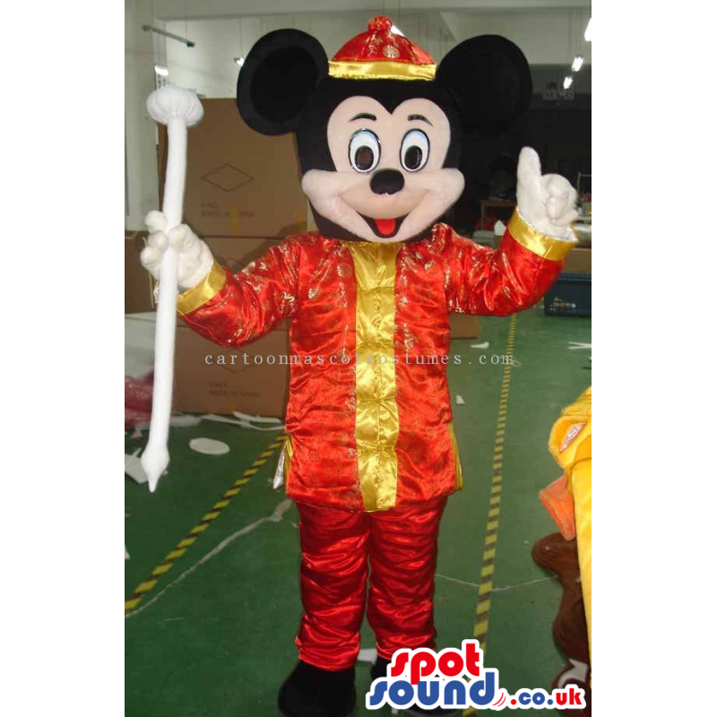 Mickey Mouse Disney Cartoon Character Wearing Exotic Clothes -