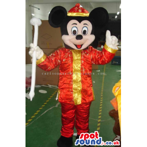 Mickey Mouse Disney Cartoon Character Wearing Exotic Clothes -