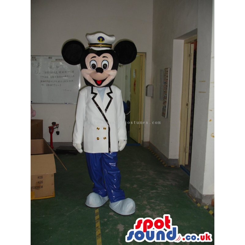 Mickey Mouse Disney Character Wearing Flight Pilot Uniform -