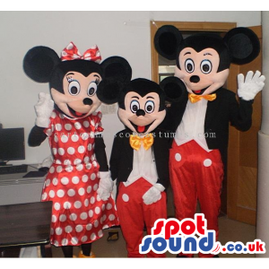 Three Disney Character Cartoon Mascots In Different Sizes -