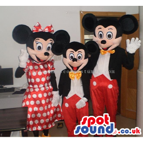 Three Disney Character Cartoon Mascots In Different Sizes -
