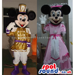 Mickey And Minnie Mouse Disney Couple Wearing Princess Clothes