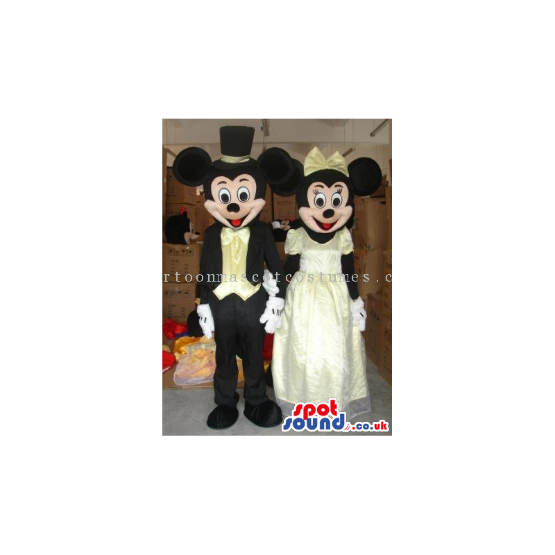 Mickey And Minnie Mouse Disney Couple Wearing Elegant Clothes -