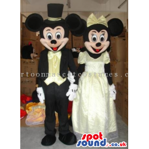 Mickey And Minnie Mouse Disney Couple Wearing Elegant Clothes -