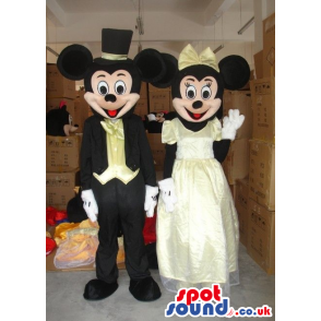 Mickey And Minnie Mouse Disney Couple Wearing Elegant Clothes -