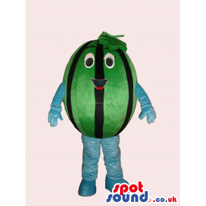 Funny Melon Fruit Mascot With A Cute Face And Smile - Custom