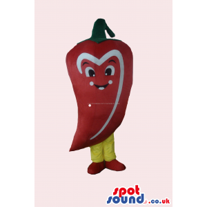 Customizable Red Pepper Vegetable Mascot With A Funny Face -