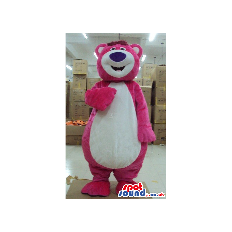 Customizable Pink Plush Big Bear Mascot With White Belly -