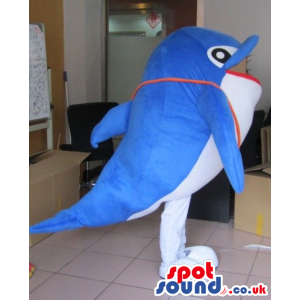 Blue And White Cute Dolphin Sea Ocean Swim Plush Mascot -